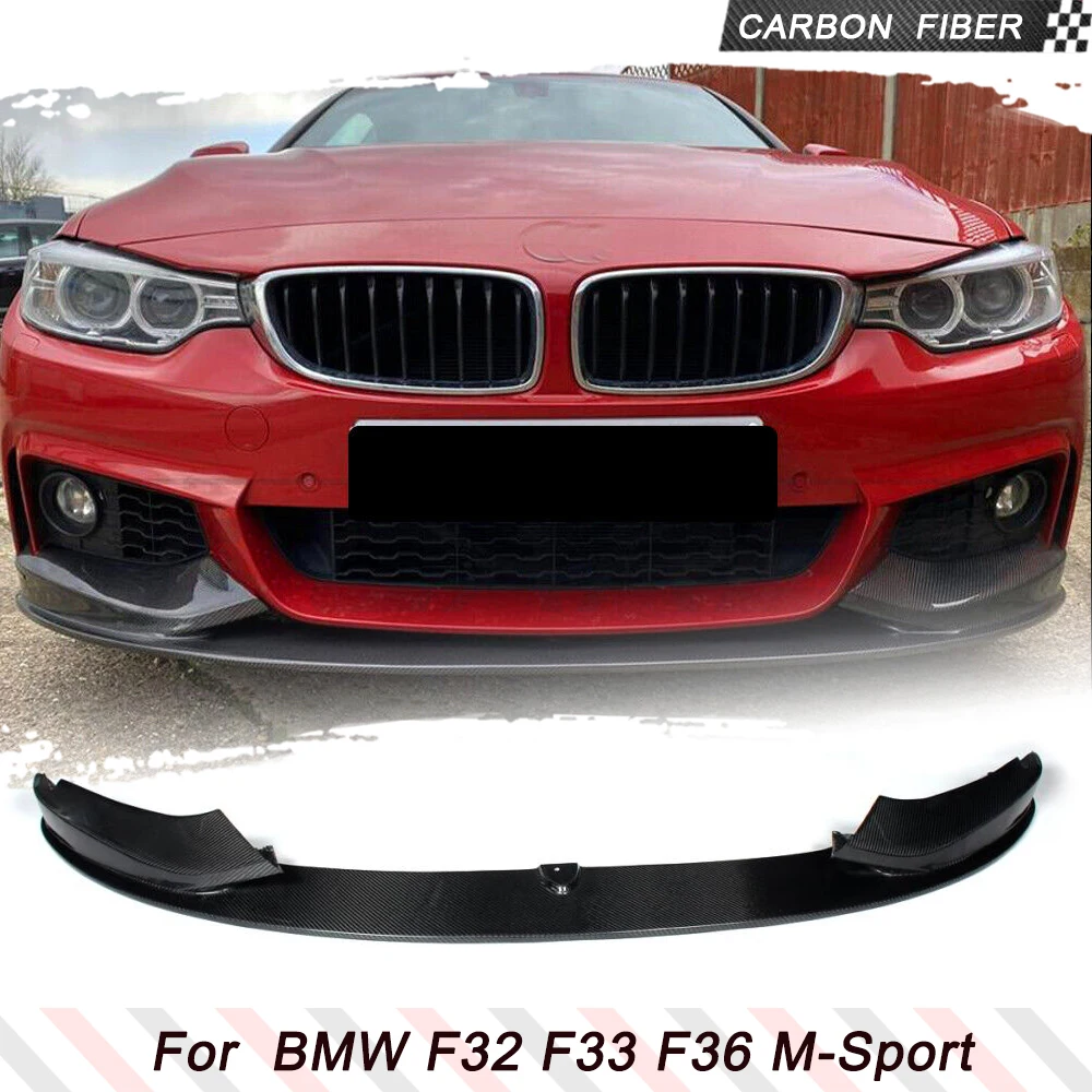 Real Carbon Fiber Chin Spoiler For BMW 4 Series F32 F33 F36 M Sport Car Front Bumper Lip Splitters 2014 - 2018 Front Body Kits