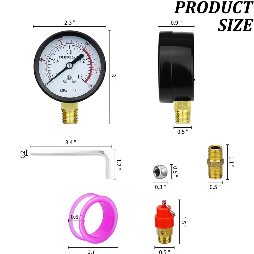 1 set valvola di controllo pressostato compressore d'aria 1/4 interfaccia pressostato 110v-240 V 95-125psi 110-150psi 135-175psi