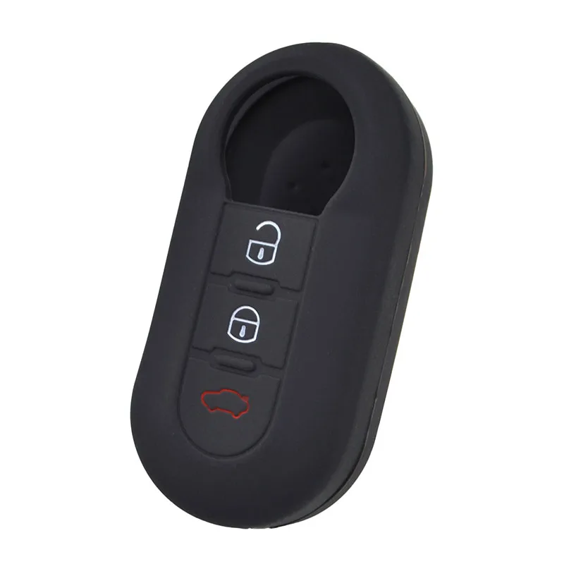 3 Button Silicone Key Cover Fit For Fiat 500 Panda Punto Bravo Lancia Ypsilon Stilo Ducato Delta Remote Hull Case Fob Protector