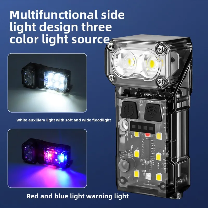 New Multifunctional Angle Headlamp Strong Light Torch Three Light Sources Portable Motion Sensor Headlamp Magnetic Work Light