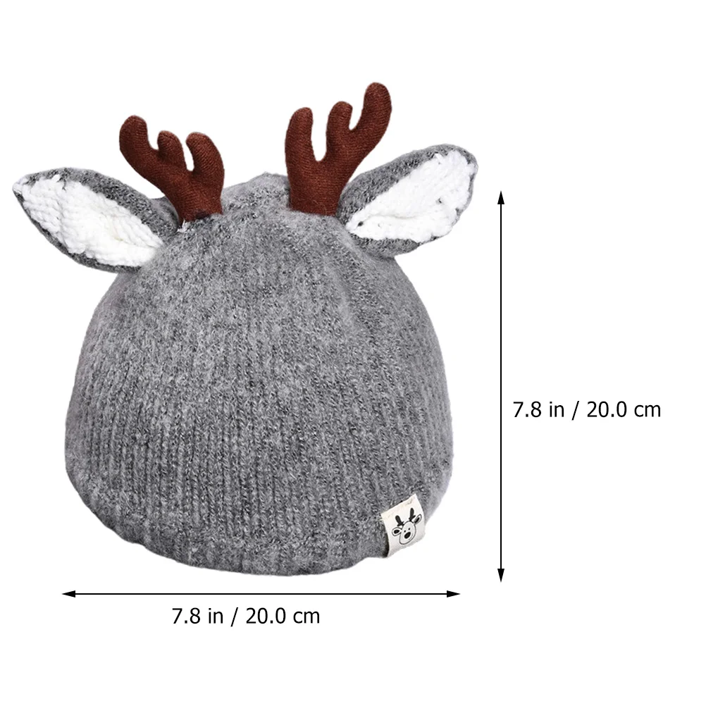

1Pcs Antler Hat for Children Soft Knitted Winter Hat Warm Baby Headwear Cute Outdoor Style Lovely Gift for Toddlers and Kids