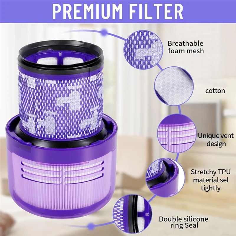 

Вакуумные фильтры ABBO для Dyson V11 V15, моющиеся и многоразовые, замена фильтра Dy-970013-02 и 97001302
