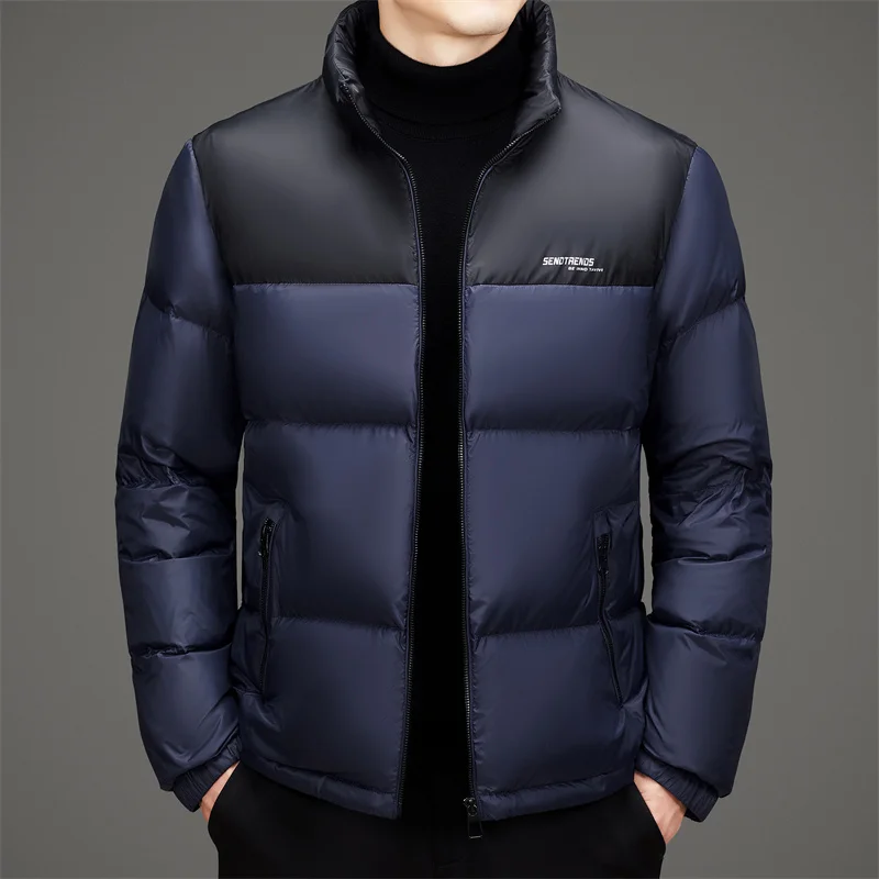 YEAE-Chaqueta de plumón corta con cuello levantado para hombre, Abrigo acolchado y ligero, ropa de diseño, de lujo, cálido, para invierno, 2024