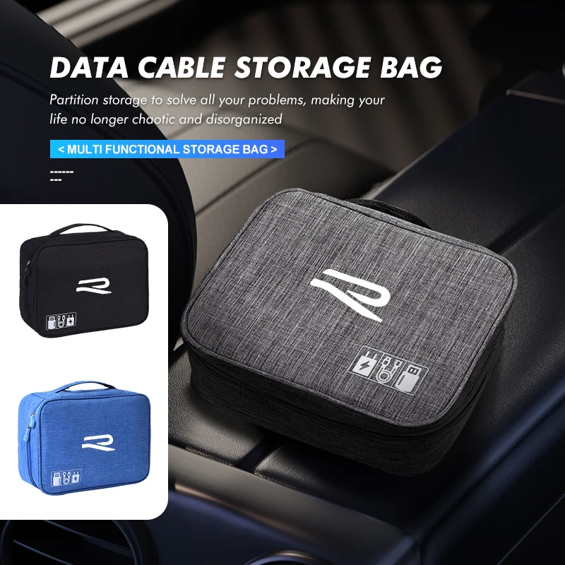 Multifunction Car Trunk Digital Data Line Storage Cable Bag For Volkswagen Beetle CC B5 B6 B7 EOS GTI MK2 MK4 MK5 MK6 Phaeton