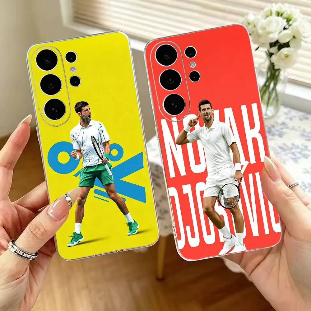 N-Novak Tennis Legend D-Djokovic  Transparent Phone Case For Samsung S25,S24,S21,S22,S23,S30,Ultra,S20,Plus Soft Cover
