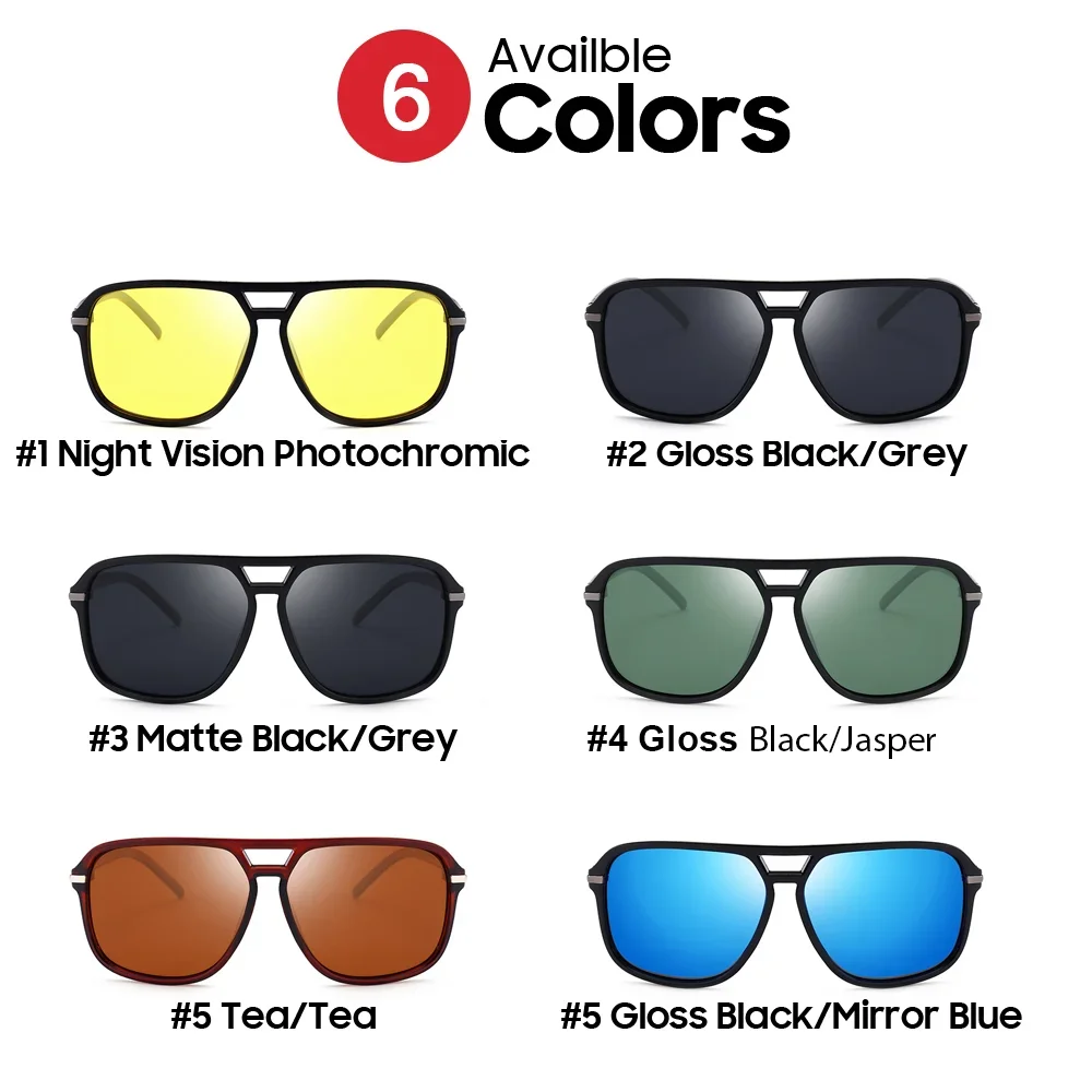 VIVIBEE Herren Nachtsicht-Sonnenbrille Photochrome Pilotenbrille 2026 Gelb Große Sonnenbrille Übergroße Aviator Polarisierte Damen-Schutzbrille – Detail 7