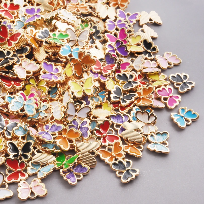 

10/20/30 шт. модные капли масляного сплава цвета бабочка случайные смешанные DIY для изготовления ювелирных изделий брелок-браслет аксессуары