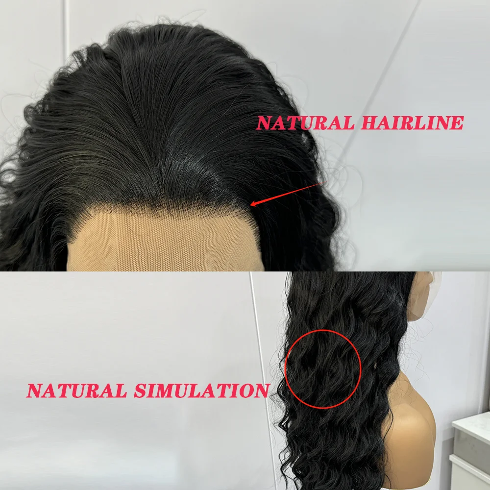 Synthetic Lace Front Wigs For Women Black Loose Curly Cosplay Wig Long Hair Role Play Wig Lace Front Natural Hairline Glueless