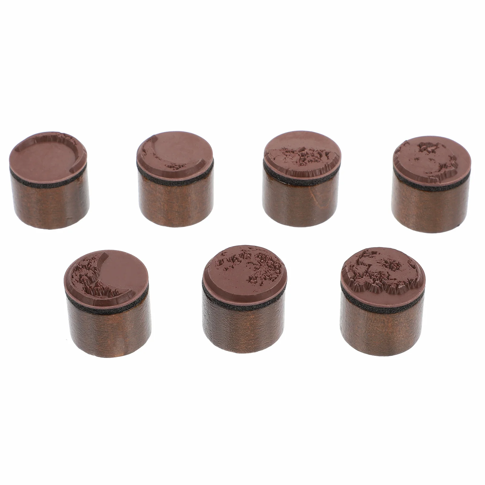 7 قطعة مجموعة ختم مرحلة القمر الخشبي نمط واضح قابلة لإعادة الاستخدام DIY بها بنفسك طوابع الحرفية لبطاقات القصاصات المجلات اليدوية الديكور