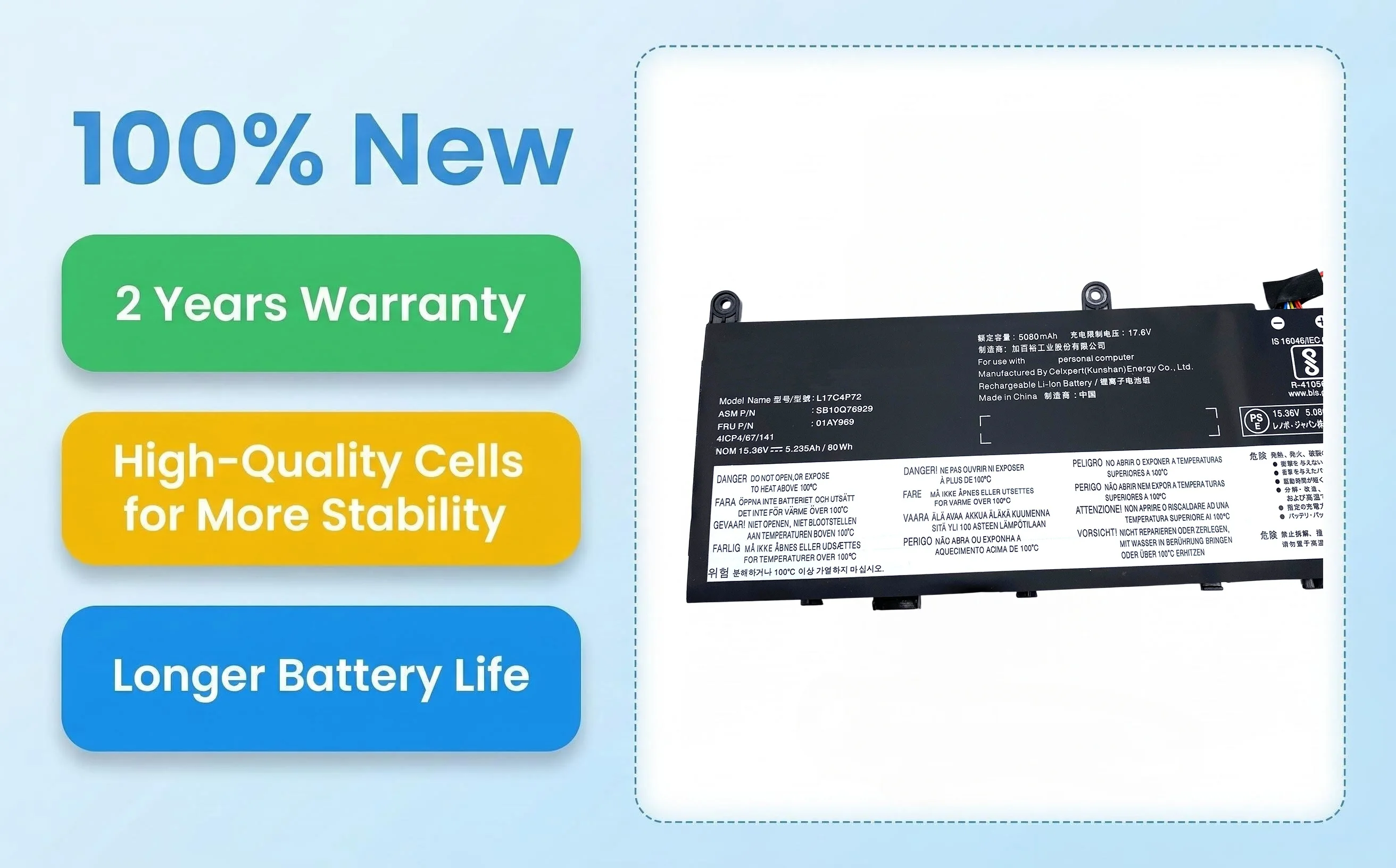 New L17C4P72 L17M4P72 Laptop Battery For Lenovo ThinkPad X1 Extreme Gen 1 2 For ThinkPad P1 1st 2nd Gen L18M4P71 01AY968 01YU911