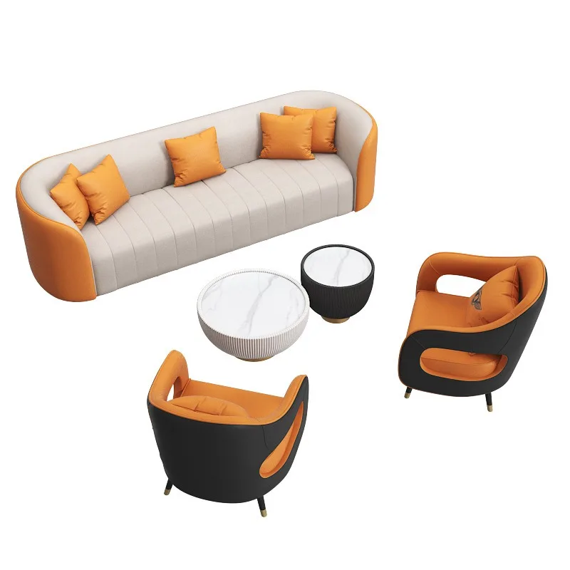 Modern and simple Nordic style hotel lobby meeting guests to discuss sofa combination
