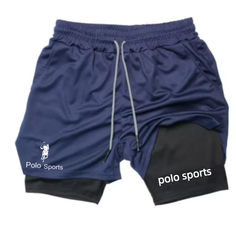

2026Gyms Men's Fitness Shorts Summer Sports Apparel 2 in 1 Slim Fit Shorts Double Layer Athlete Training