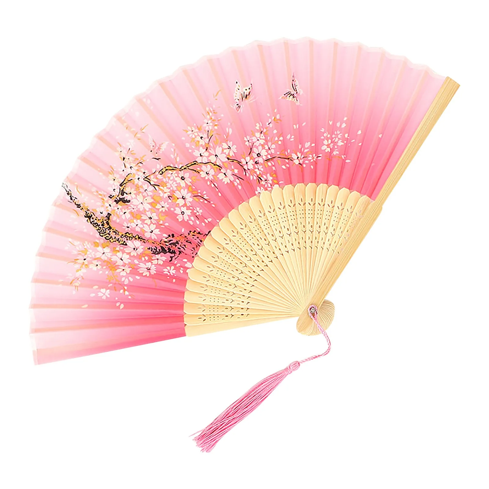 Abanico plegable de flores chinas de estilo Vintage, artesanía artística, regalo, decoración del hogar, fiesta, actuación de baile, abanicos de mano, regalo único