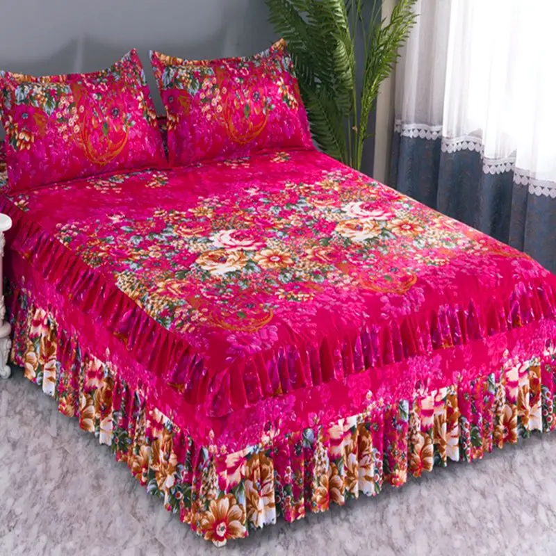 Bed Skirt Four Season Universal Princess Luxury Modern Bedspread Comfortable Breathable King Queen Size Nordic Non-slip Home