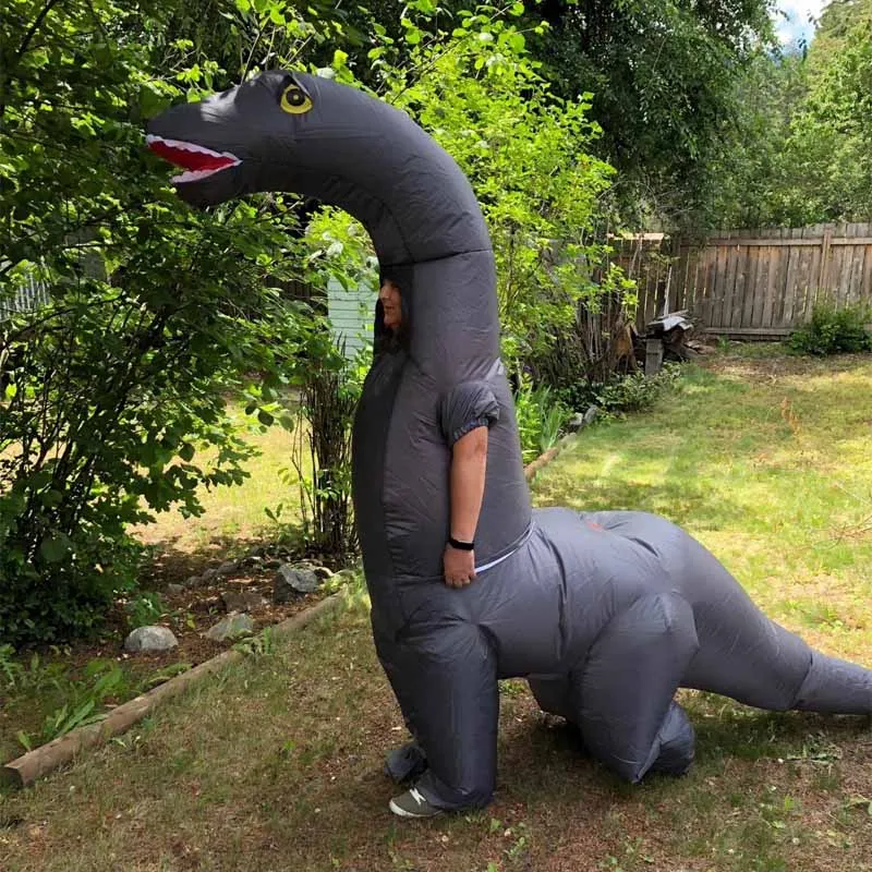 

Diplodocus inflatable costume adult dinosaur costume Halloween Jurassic themed party long necked dragon inflatable costume