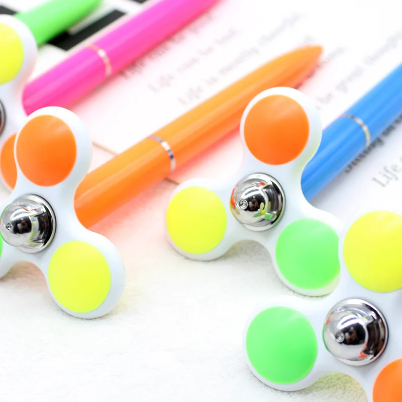 20PCS Multifunctional Colorful Rotating Twisting Fingertip Gyroscope Pen Creative Office Stationery Decompression Toy Ball Pen