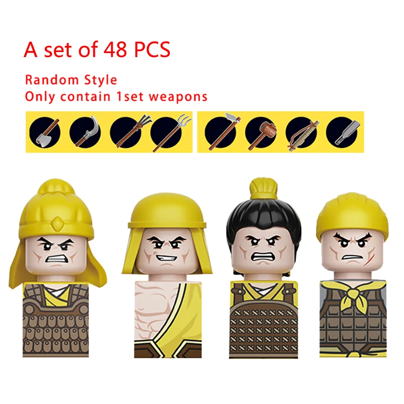 1pcs Courage Of The Three Kingdoms Soldiers Hero soldier weapon brick Mini action figure Building Blocks Toy For Children Gifts