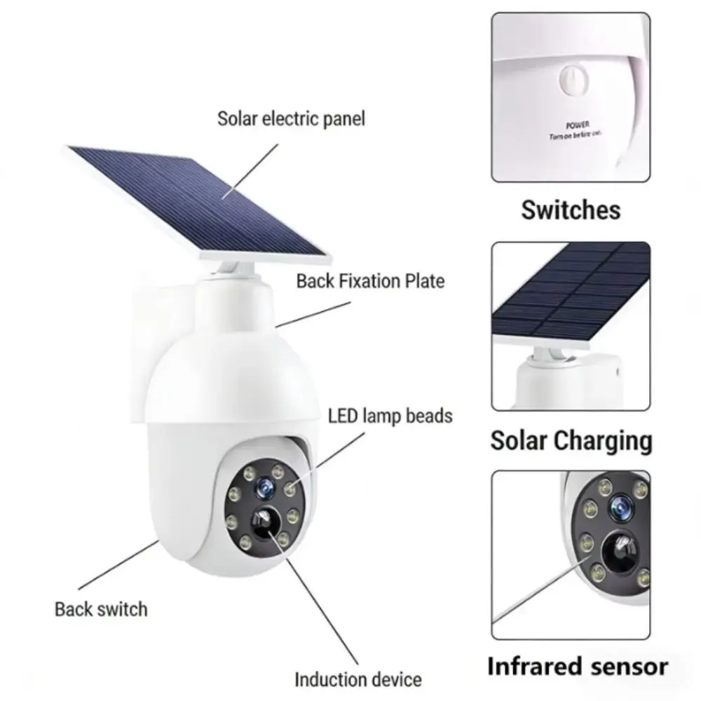 Solar Powered Solar Fake Security Camera PIR Infrared Sensor Motion Sensor Solar Surveillance Sensor Light Anti-Theft