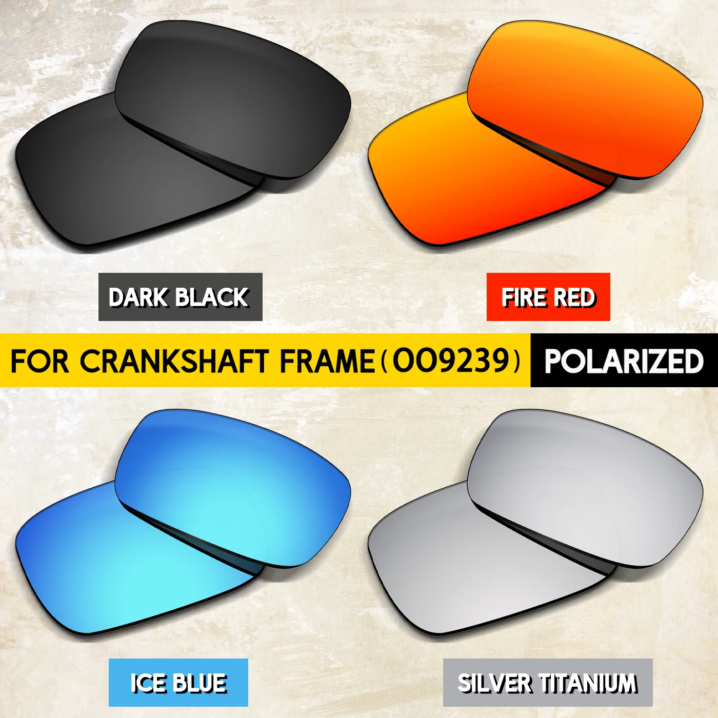 Performance Polarized Replacement Lenses for Oakley Crankshaft OO9239 60mm Sunglasses-100% UV Protection