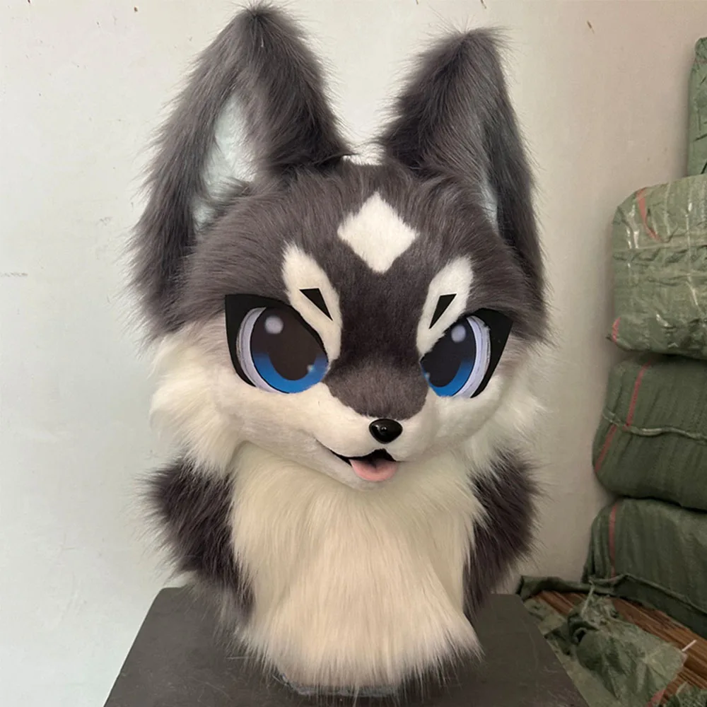 Fursuits رئيس رخيصة الحيوان رئيس زي القط فروي رئيس لطيف الكلب رئيس زي هالوين لعب الأدوار زي Fursuits رئيس كيمونو