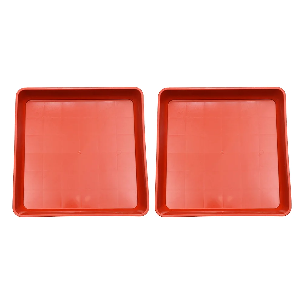 

2pcs Resin Plastic Tray Square Planter Saucer For Succulent Flower Pots Water Drainage Indoor Outdoor Use Garden Trays Plants