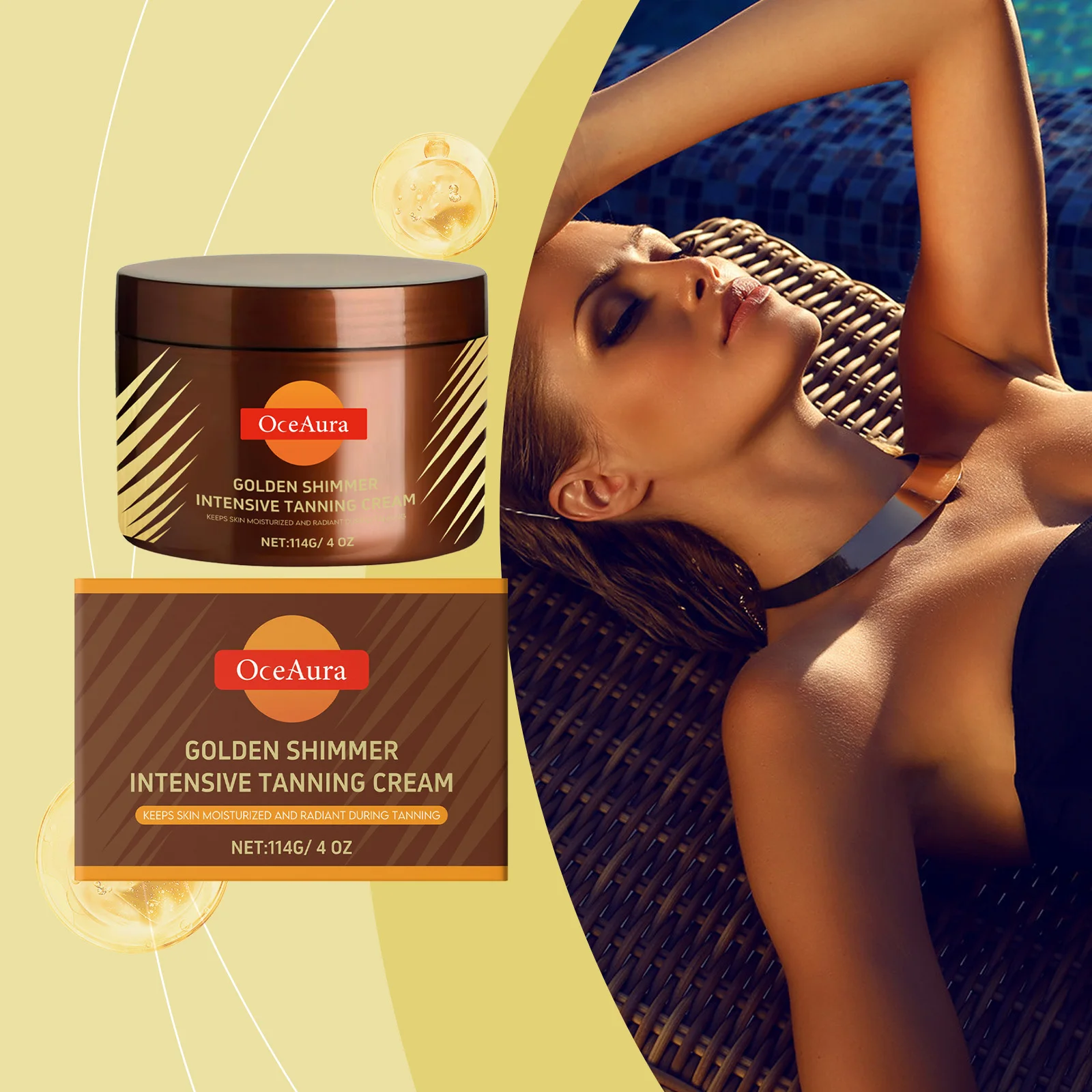 

Tanning Cream Dark Tanning Prevent Sunburn Fake Tan Moisturize Long Lasting Bronzing Shining Brightening Skin Self Tanners 114g