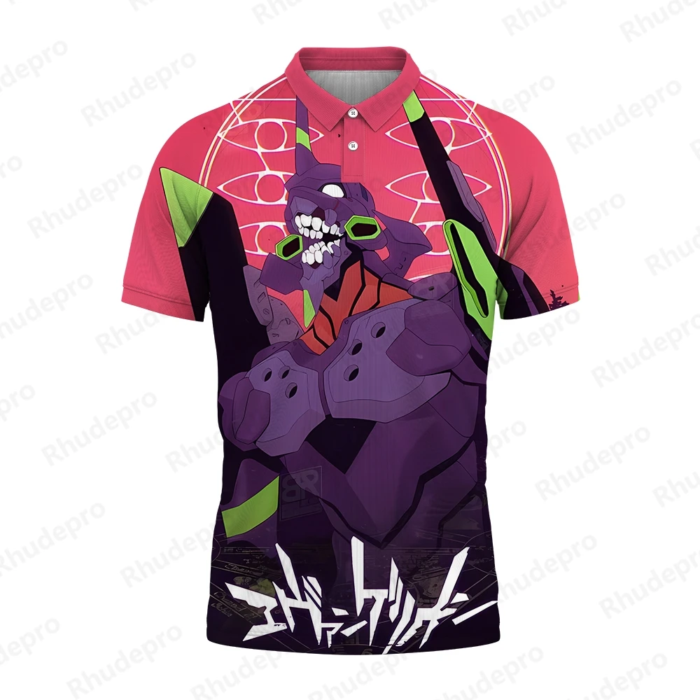 

Neon Genesis Evangelion Polo Shirts Y2k Clothes Men Oversized Streetwear 2024 Gift Anime Clothing Trend High Quality Children's