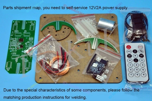 

Double Ball Rotation LED New POV Suite of Creative Clock Parts Electronic Training Kit LED Display