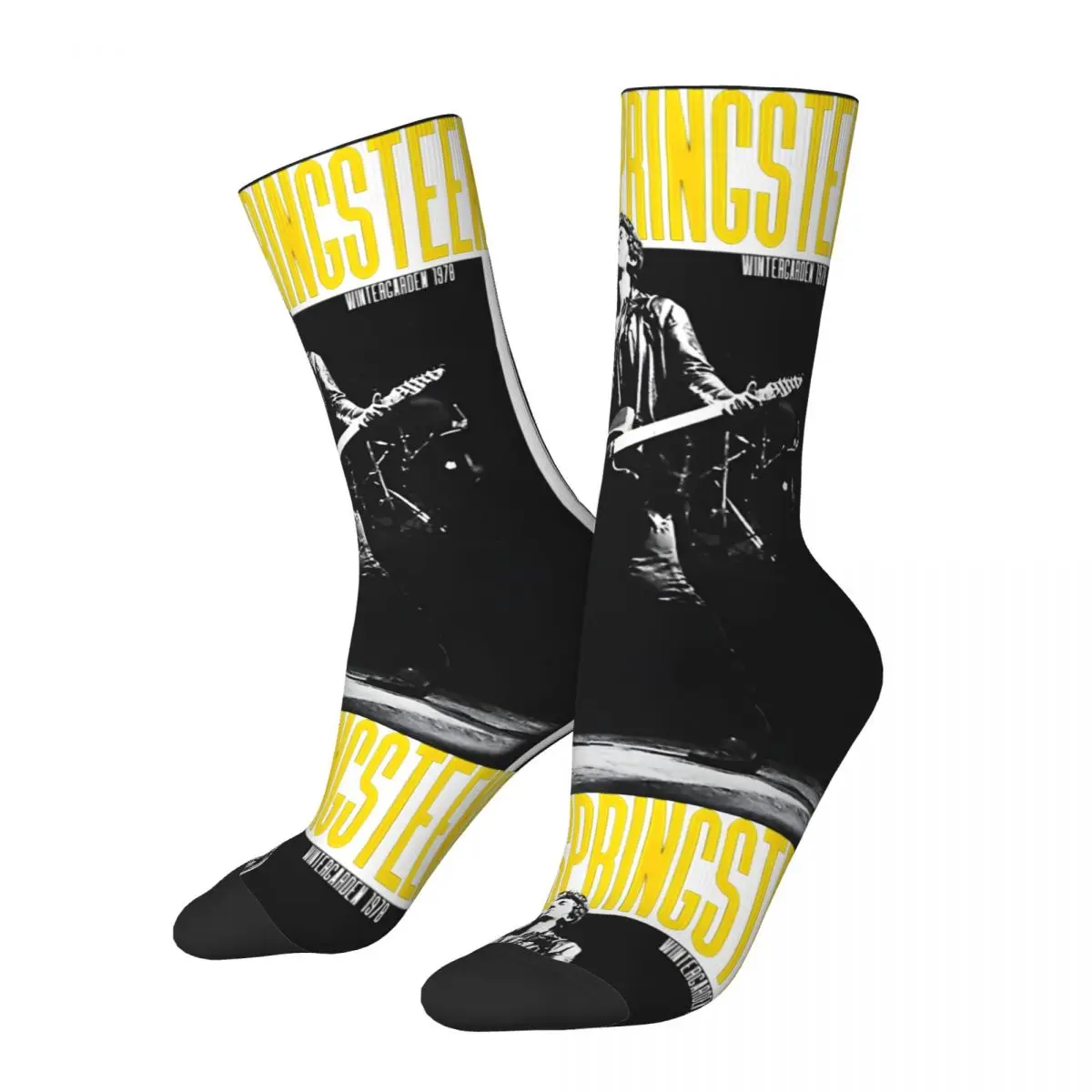 Verrückte Kompression Vintage schwere Musik La Rock Tournee Socke für Männer Vintage Bruce Springsteen Qualität Muster Crew Socke lässig