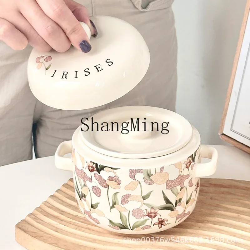 

ceramic stew cup household with lid double lid water-proof steaming cup special crock pot for stewing soup, bird's nest