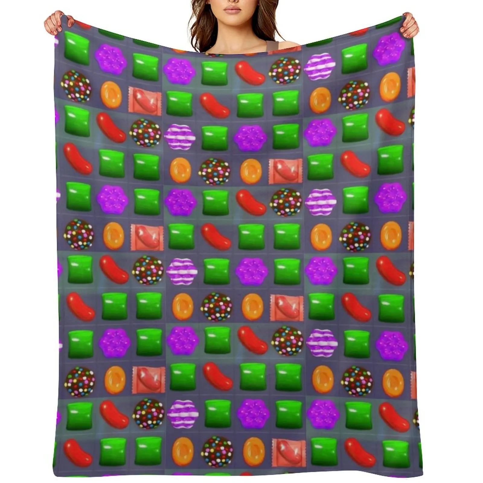 

Candy Combo Candy Crush Throw Blanket Decoratives Bed Fashionable Thins Personalized Gift Blankets