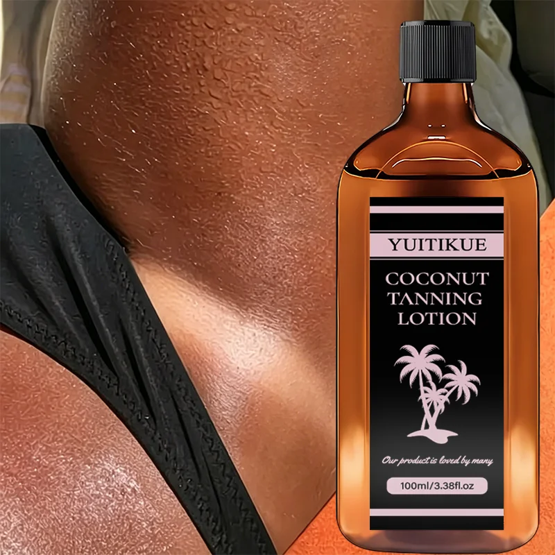 YUITIKUE Coconut Tanning Lotion, Natural Tan Boost, Deep Hydration, Tropical Coconut Scent for Smooth Glowing Full Body Skin