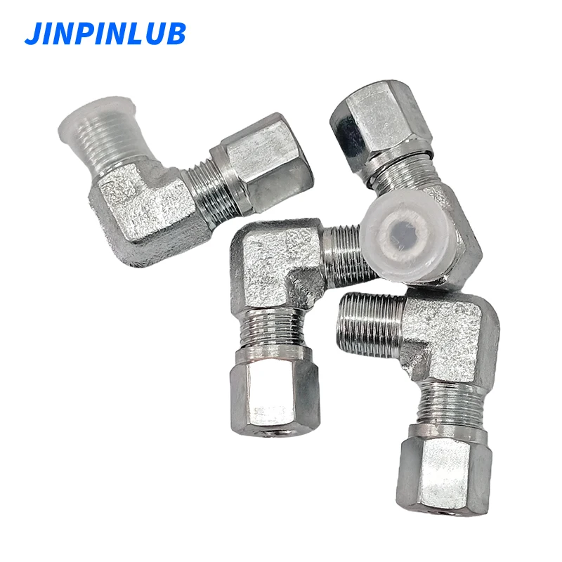 JINPINLUB LK Right Angle Connector Compression Cone Thread Lubrication System Pipe Connection for Industrial Use