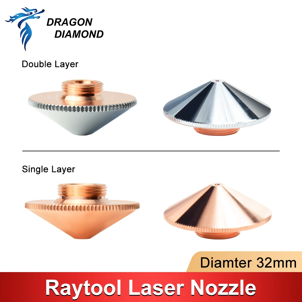 Bico de corte a laser raytools original d32mm camada única dupla camada para bm109 bm110 bt210s cabeça de corte a laser de fibra