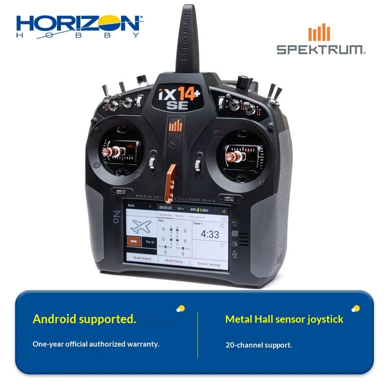 

Spektrum iX14+ SE Special Edition 20 Channel RC Transmitter Metal Hall Joystick Android System For Fixed Wing Aircraft FPV Drone