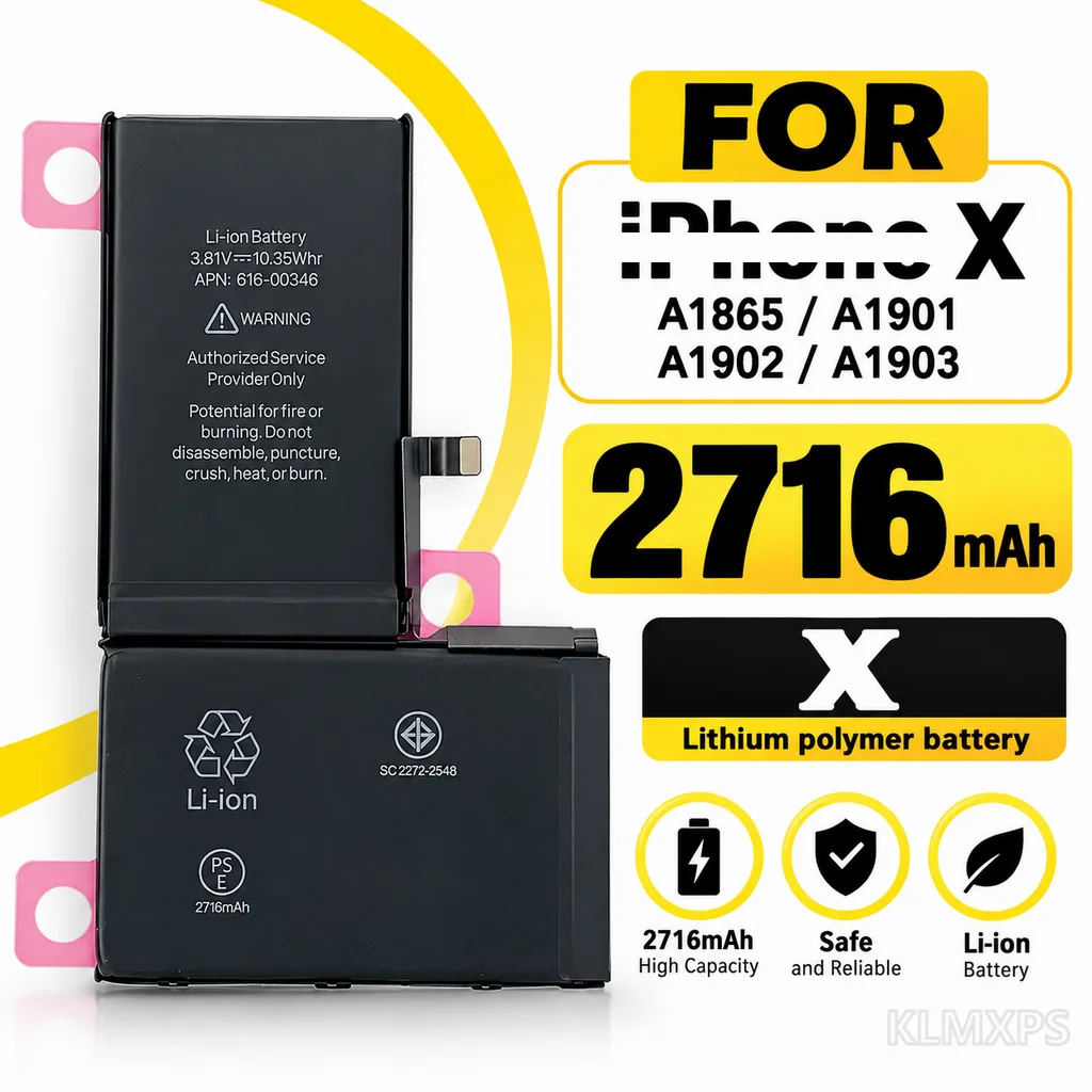 Mobile Phone Battery Replacement A1865/A1901/A1902/A1903 2716mAh For iPhone X Repair Spare Smartphone Battery Replacement