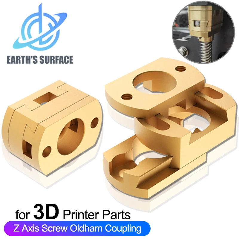 3D Printer Parts for Oldham Coupling T8 Z Axis Round Lead Screw Brass Coupling for Ender 3 Pro Flexible Hot Bed 16mm Thread Hole