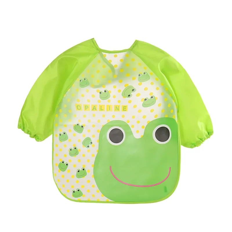 Baby Bibs New Cute Children Baby Stuff Toddler Waterproof Long Sleeve Art Smock Feeding Bib Apron for Kids Accessories 0-3 Years