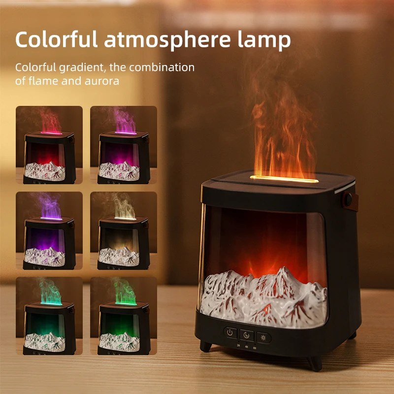 Aurora Aroma Humidifier, 7 Color Light, Dual Mist Modes (Continuous/Intermittent), 2-8H Timer, 200ml,  Essential Oil Diffuser