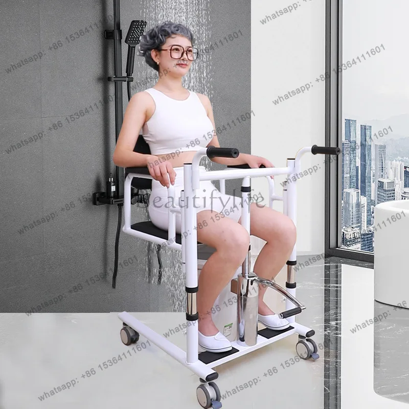 YJ Widened Hydraulic Patient Transfer Machine Multifunctional Shift Aid For Overweight Paralyzed Elderly Comes With Dining Table