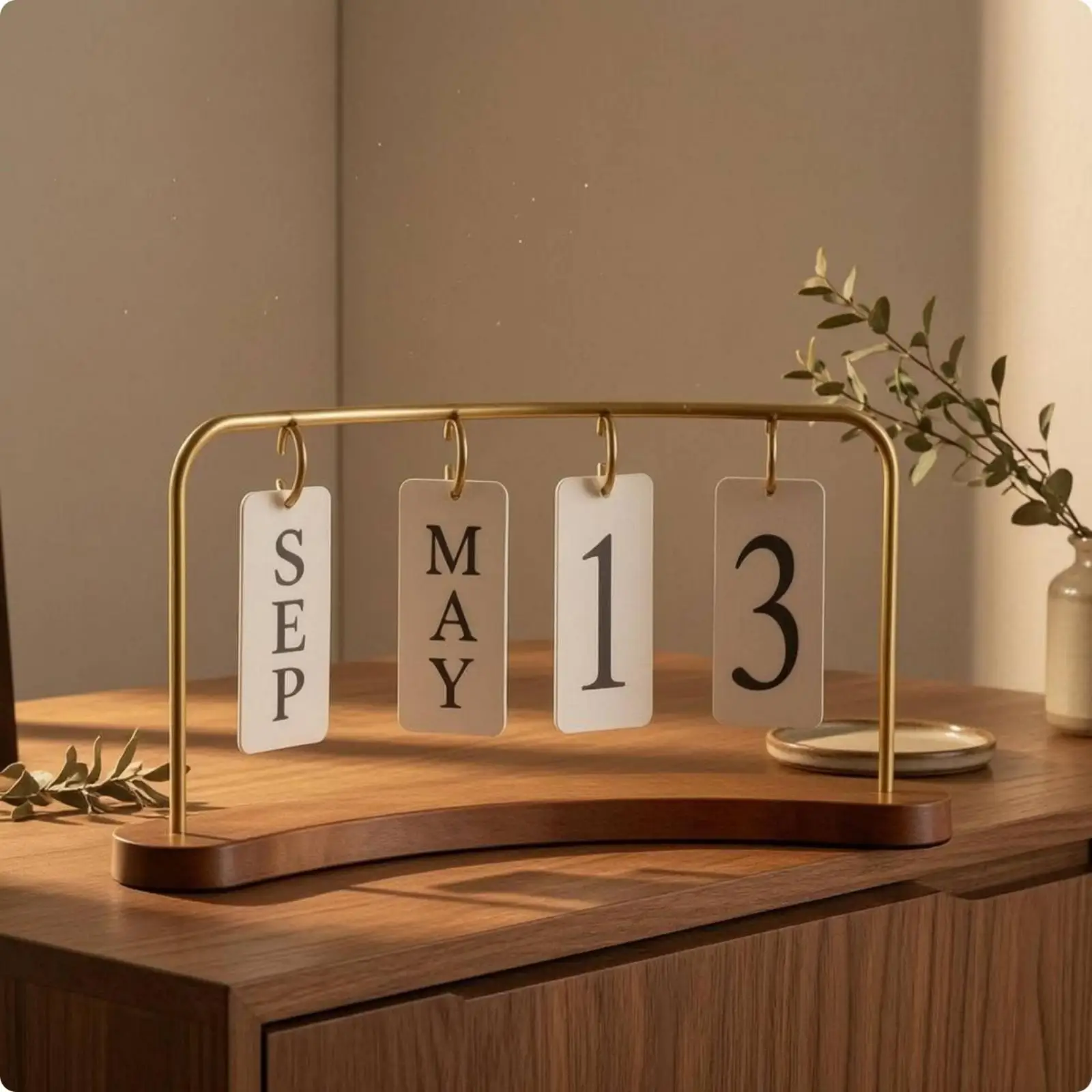 Desktop Date Flip Calendar Tabletop Desktop Calendar Ornament Reusable