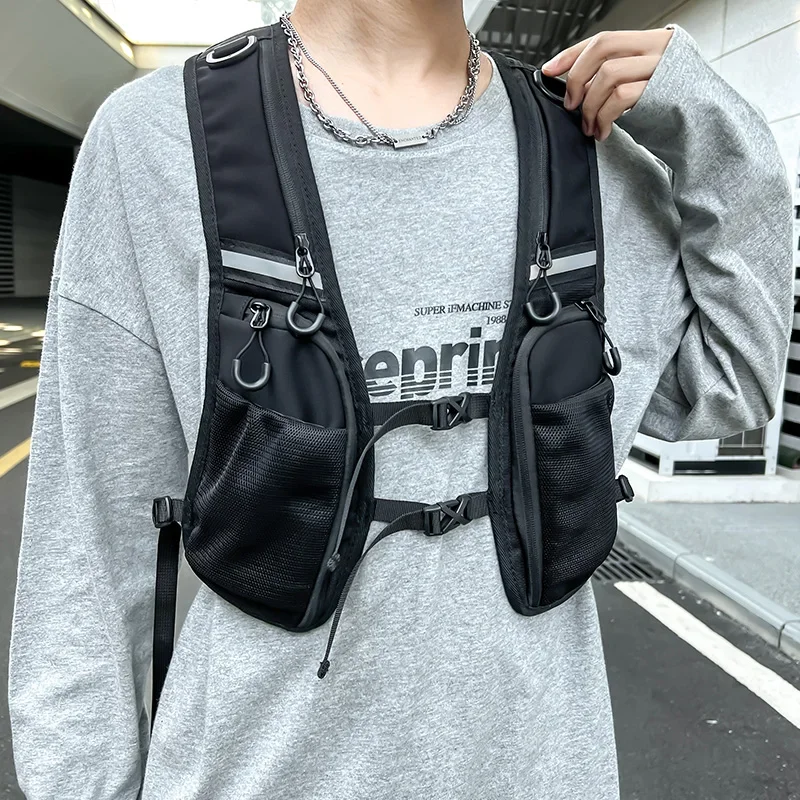

Fashion Waterproof Tactical Vest Chest Packs Hip-hop Streetwear Chest Rig Bag for Men Function Storage Backpack Nylon Pockets