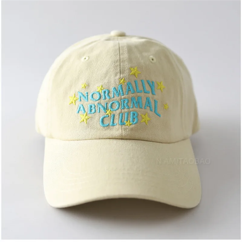 Washed Cotton unisex Baseball Cap Normally Abnormal Club Embroidery letters Casual dad Hats for women girls