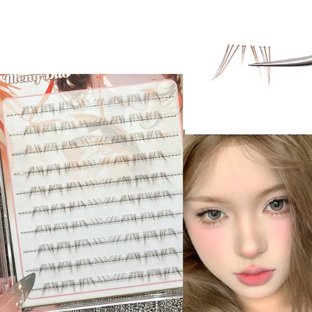 رموش سفلية بنية ورموش صناعية مجزأة كاريكاتير طبيعي رموش عباد الشمس رموش صناعية ملحقات مكياج التجميل #2