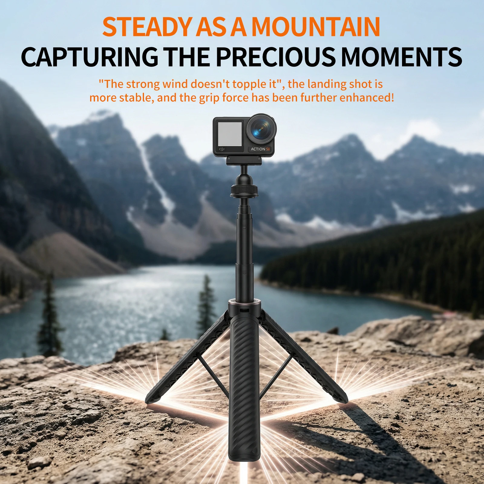 Magnetic Quick Release Tripod For DJI Osmo Action 3 4 5 Pro Portable & Extendable for DJI Osmo Action 3 4 5 Camera Accessories