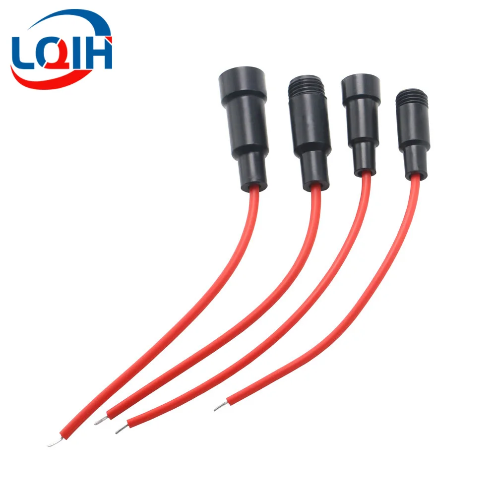 5set 5*20/6*30mm Glass Fuse Holder Screw Type with 5PCS 16/18/20/22AWG Wire Cable 5X20/6X30MM Glass Fuse Tube 5PCS+5PCS=10PCS