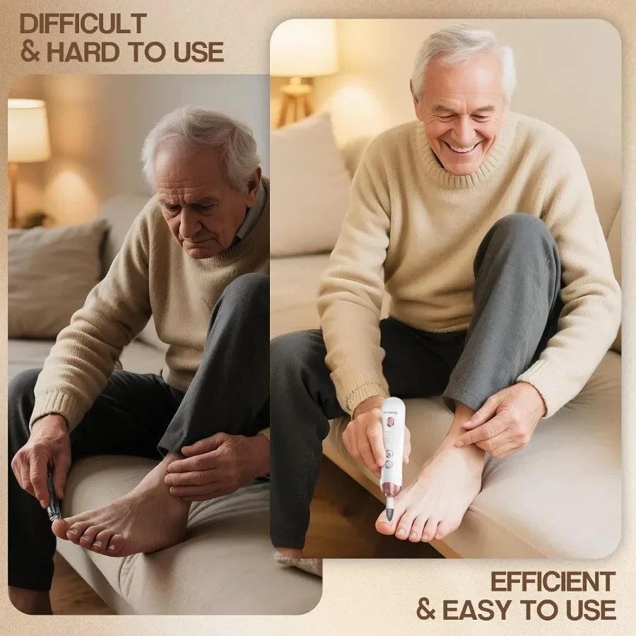 Electric Nail File Set for Seniors 8 in 1 Toenail Grinder Kit for Thick Nails Professional Manicure and Pedicure Kit Cordless P