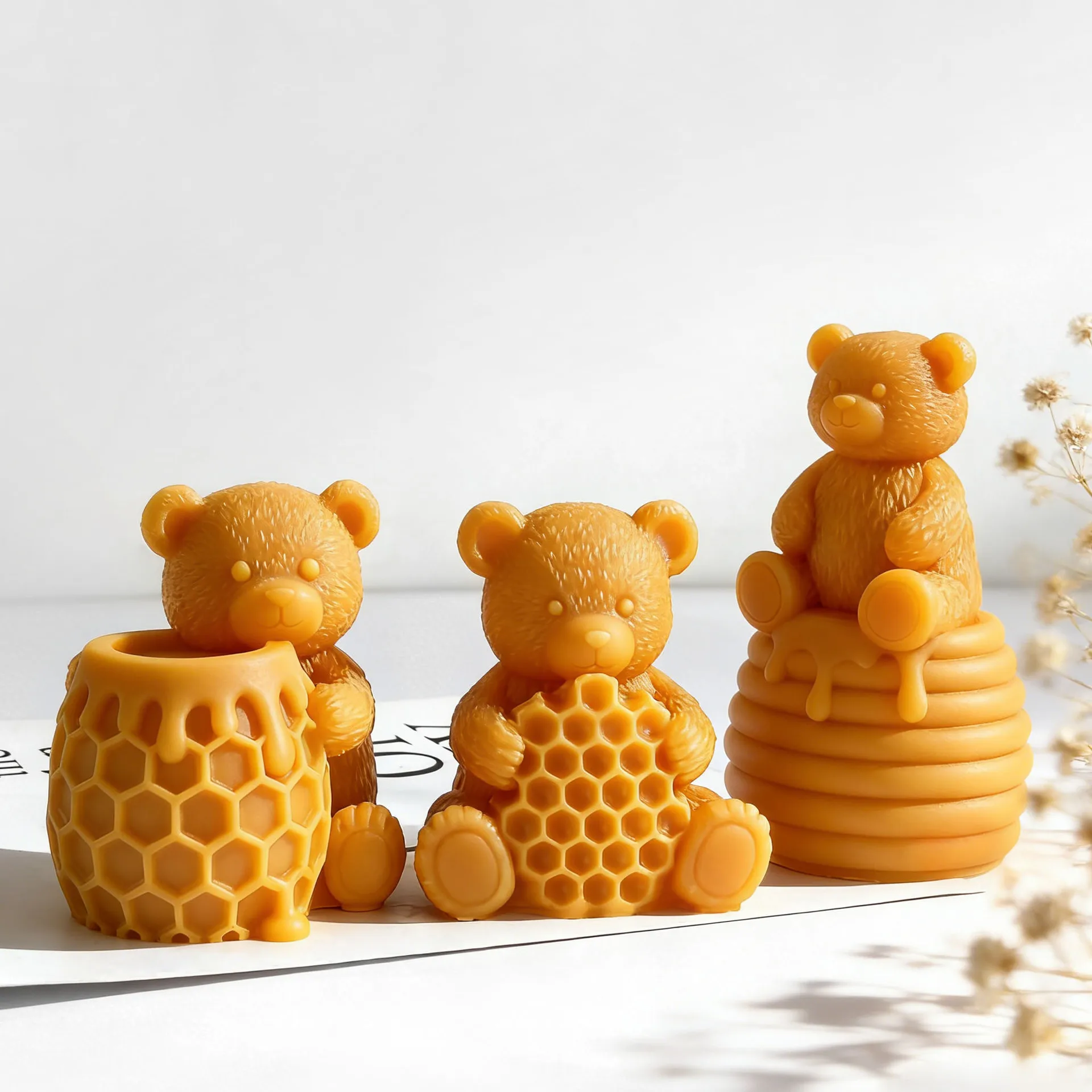 

3D сотовый медведь силиконовая форма DIY ароматическая свеча восковая штукатурка ремесло домашний декор подарок
