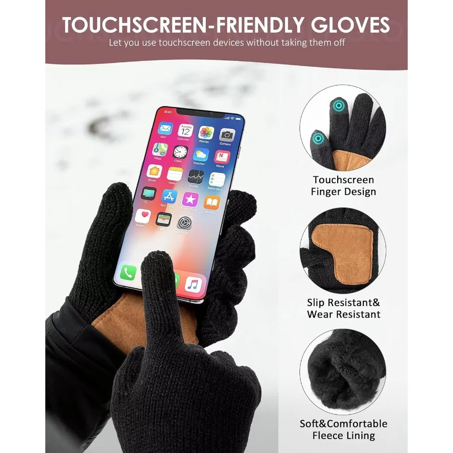 المرأة الساتان اصطف قبعة وشاح قفازات مجموعة الحرير اصطف الشتاء القبعات وشاح متماسكة قفازات لمس للطقس البارد في الهواء الطلق Activ