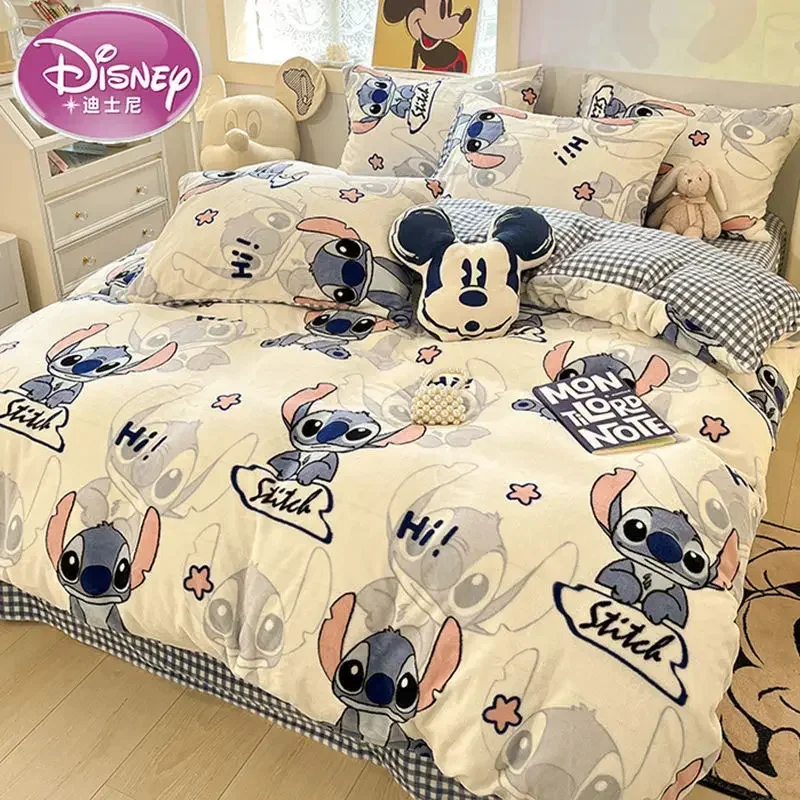 Disney dormitory Mickey Mouse bedding set children's quilt cover bed sheet pillowcase boy girl Donald Duck bedding bag